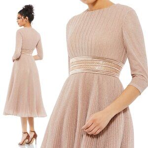 MAC DUGGAL | SHIMMERING 3/4 SLEEVE A-LINE MIDI DRESS 30750